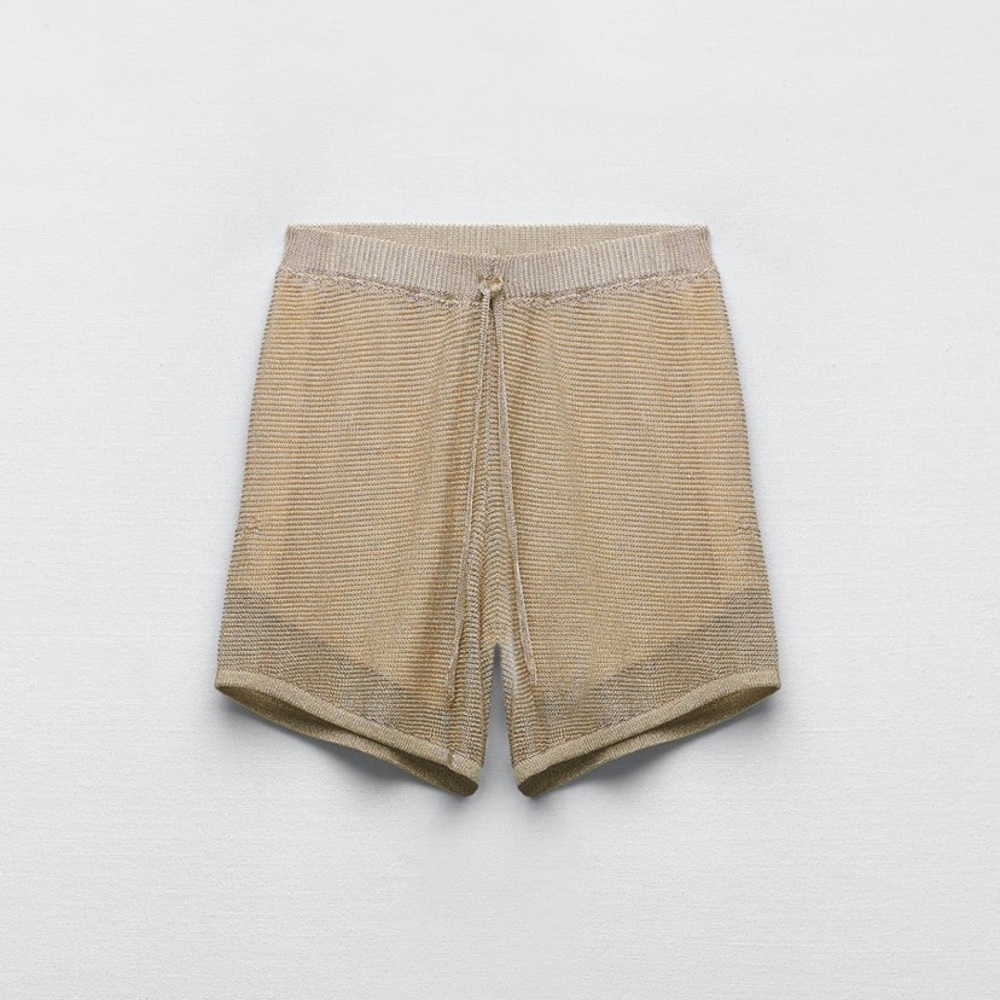 Zara knit shorts with metallic thread